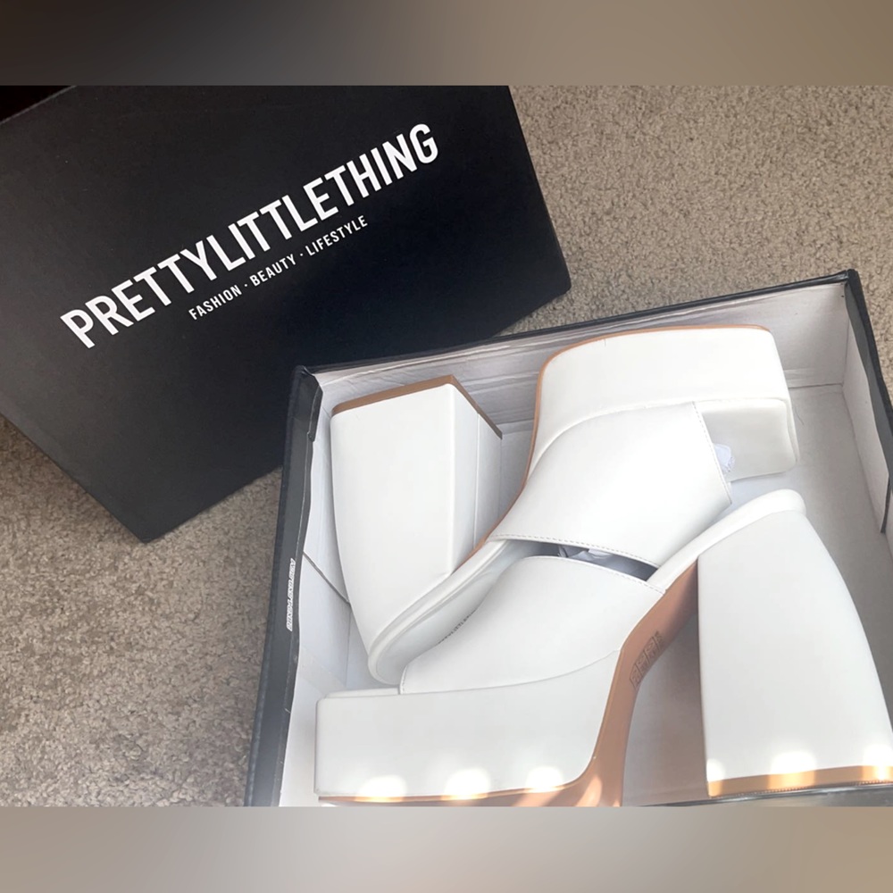 Chunky White Mules